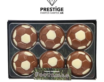Milk & White Chocolate Footballs, Novelty Sports Gift for Football Fans, Footie Party Favours, Football Cake Topper