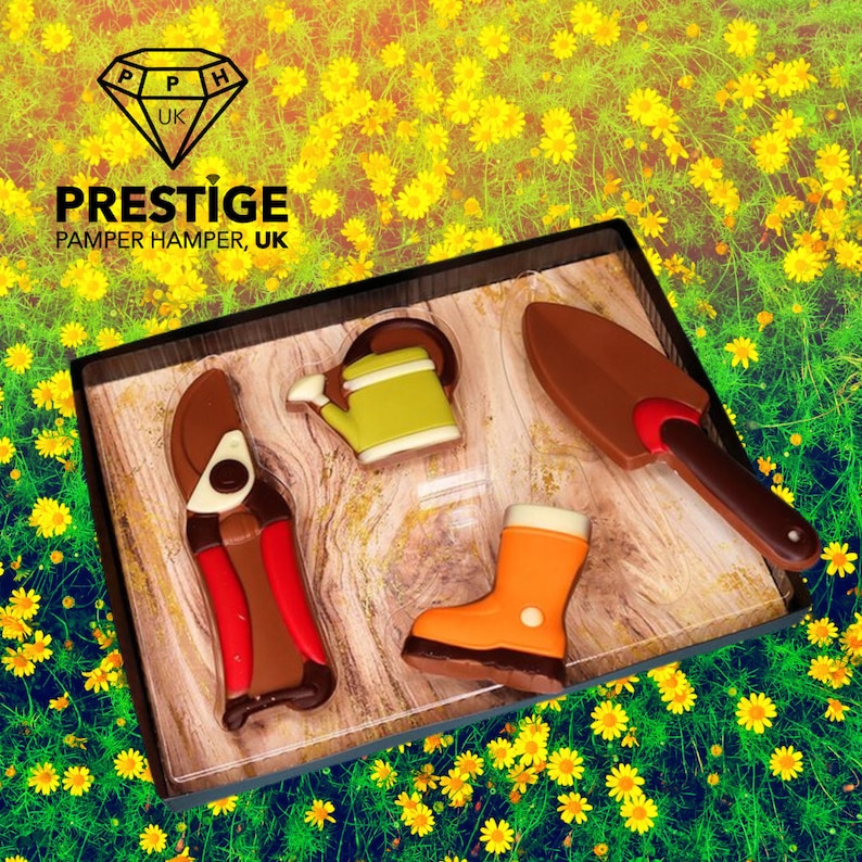 Chocolate Gardening Tools Gift Set, Belgian Chocolate Spade, Clippers ...