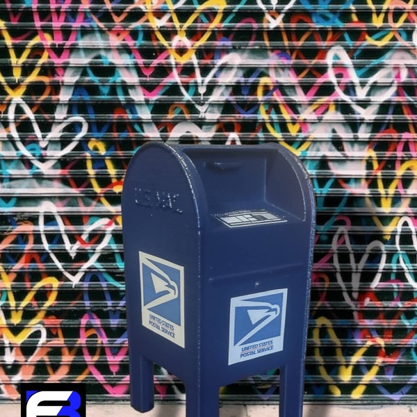 1/8 USPS Post box miniature for Fingerboarding or dioramas.