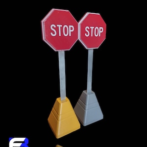 Stop sign for fingerboarding or diorama 1/8 scale.
