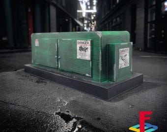 Shock Box Obstacle for fingerboarding and dioramas (green box)