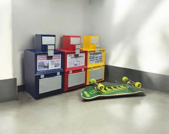 1/8 Scale Newspaper Box for Fingerboarding or dioramas.