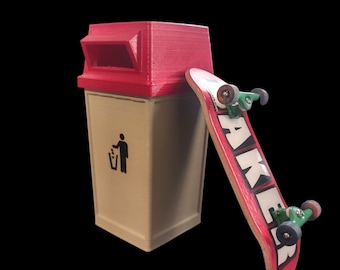 Miniature Park trash bin (municipal edition) 1:8 scale for fingerboards and dollhouse
