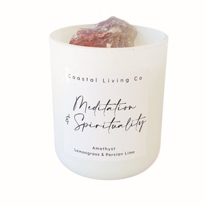 Amethyst Meditation and Spirituality Crystal Candle