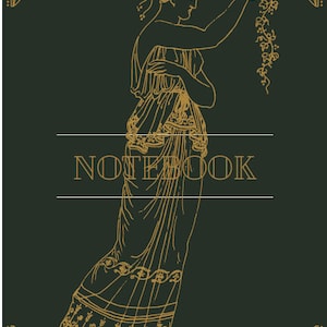 Gold Goddess Notebook, Stylized paper inserts, Columns, Grid and Lined paper, Digital Download