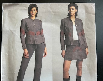 Vogue #2734 Ladies Jacket, Skirt and Pants Anna Sui Size 6-8-10 Vintage 2003 sewing pattern