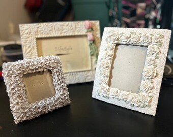 Rosebud Lace and Roses Frames 3 Different Small Sizes