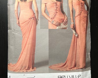 Vogue #2890 Bellville Sassoon Designer Original Misses Dress and Detachable Shrug Size 8-10-12 CUT