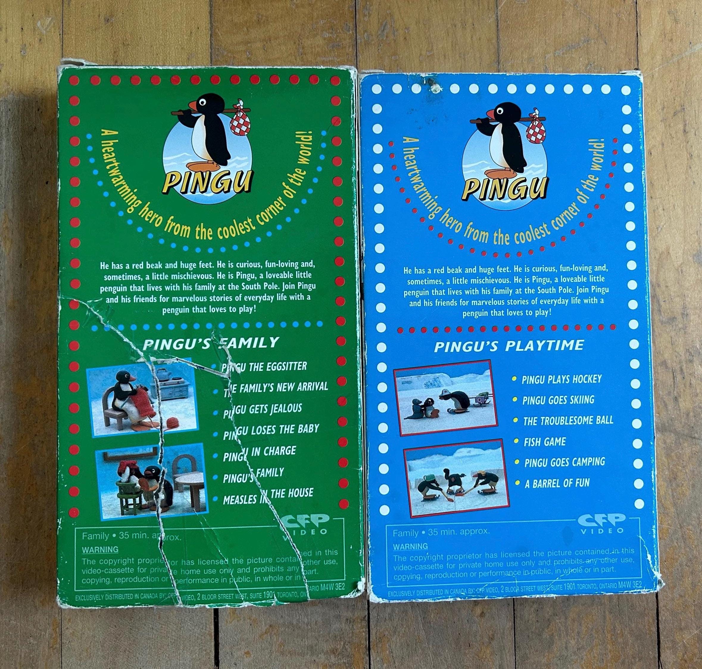 90's Pingu VHS Video Tapes Pair Cartoon Kids Children Pingus