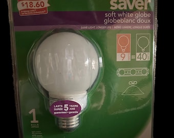 Globe Energy Saver Soft White Light Bulb – New & Sealed