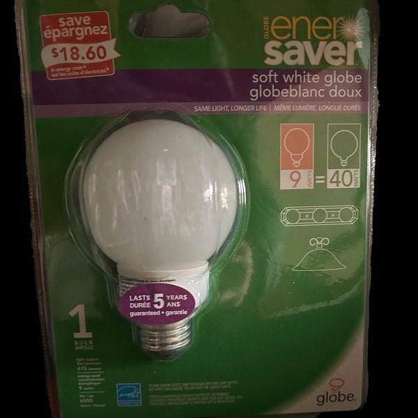 Globe Energy Saver Soft White Light Bulb New Sealed