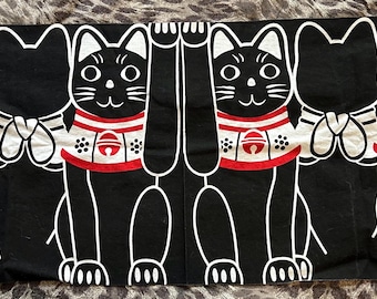 Yagisei Japanese Traditional Tenugui Cats Tapestry 85x34cm