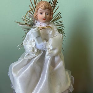 Vintage Angel Tree Topper Small Light-Up Angel
