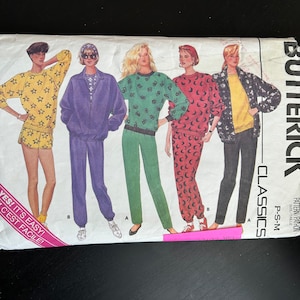 Butterick #4118 1980s Misses Jacket Top Pants and Shorts Pattern Womens Vintage Sewing Patterns Size P S M (Cut)