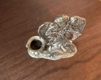 アンティークエンジェル 1996's Angel Candle Holder Seagull Canada Pewter Etain Zinn