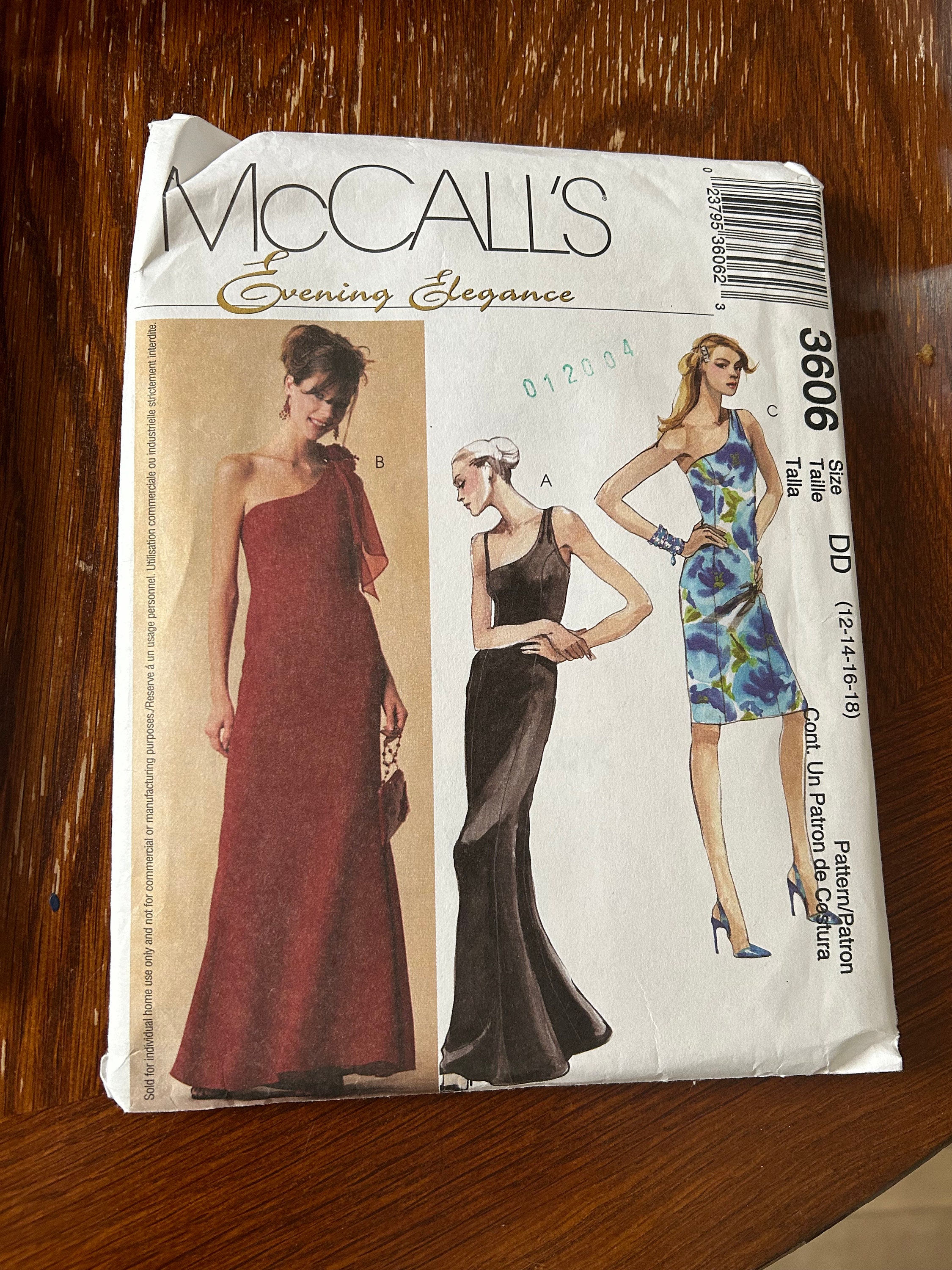 Mccall's Evening Elegance Vintage Dress Pattern (3606) Size DD (12-14-16-18) UNCUT - Etsy Mccall's Evening Elegance Vintage Dress Pattern (3606) Size DD (12-14-16-18) UNCUT - Etsy
