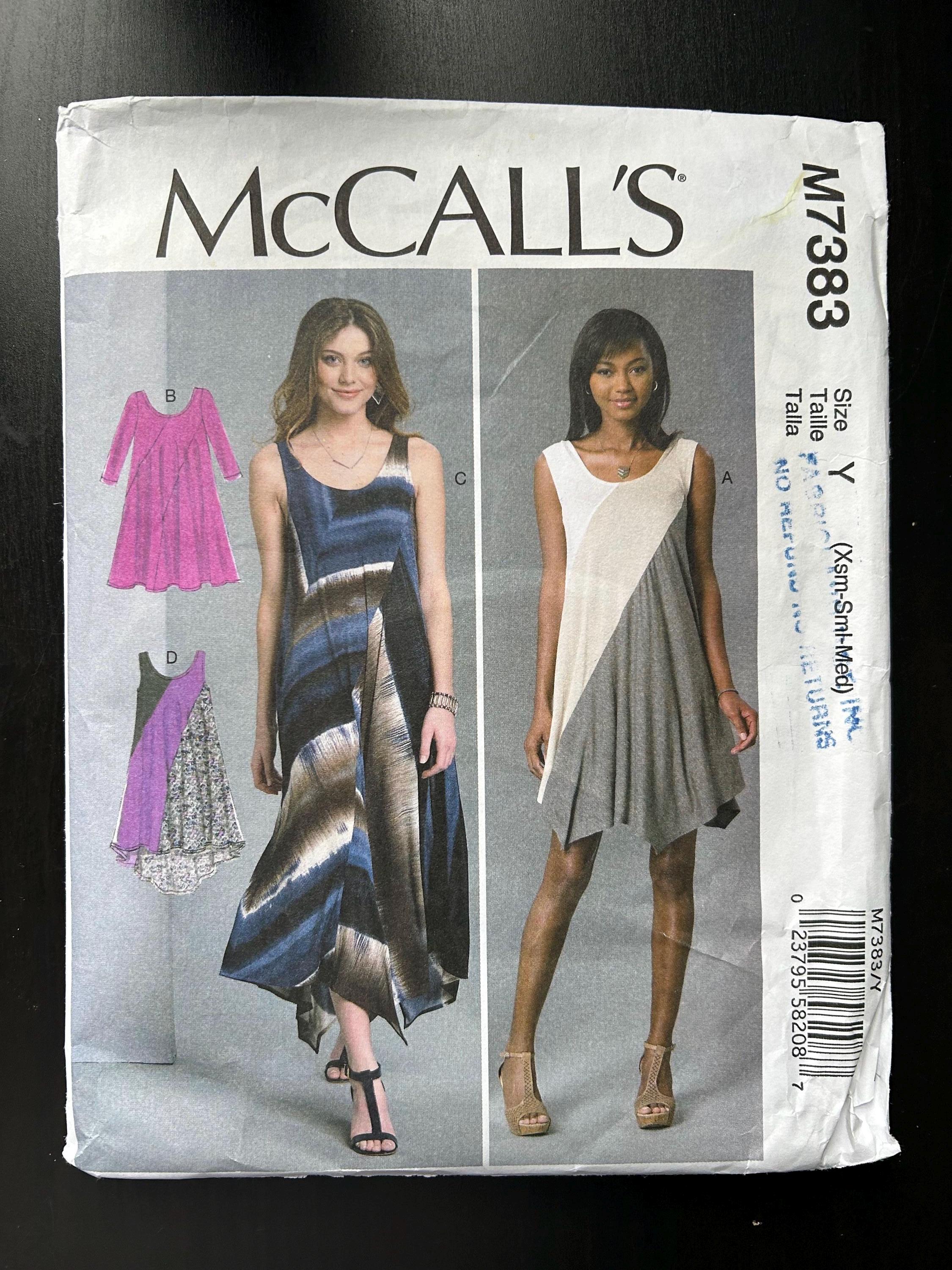 McCalls #7383 Misses Dresses Sewing Pattern Size  XS-S-M Cut 2016