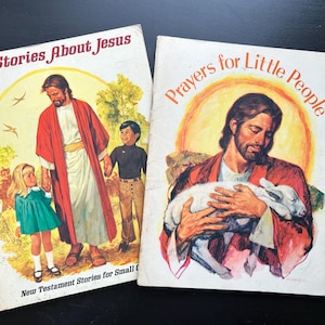 1978 Vintage My Stories About Jesus & Prayers for Little People Picture Books 2 Books New Testament Stories for Children