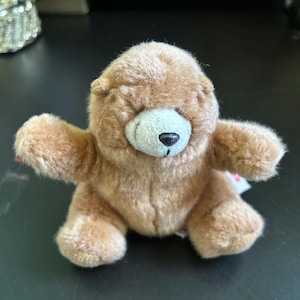 Vintage 1990&#39;s Small BILL Charmin Bear Teddy Plush with Red Tag 4.5 Inches Tall