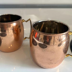 Vintage Set of 2 ODI Copper and Brass Mugs Home Decor From India