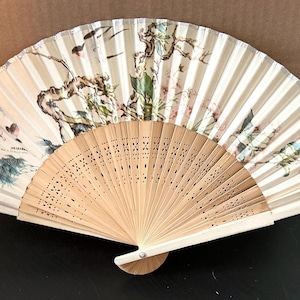 Vintage Japanese Folding Fan Sensu Bamboo