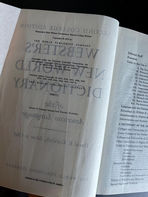 Webster's New World Dictionary of American Language (1970) 2nd
