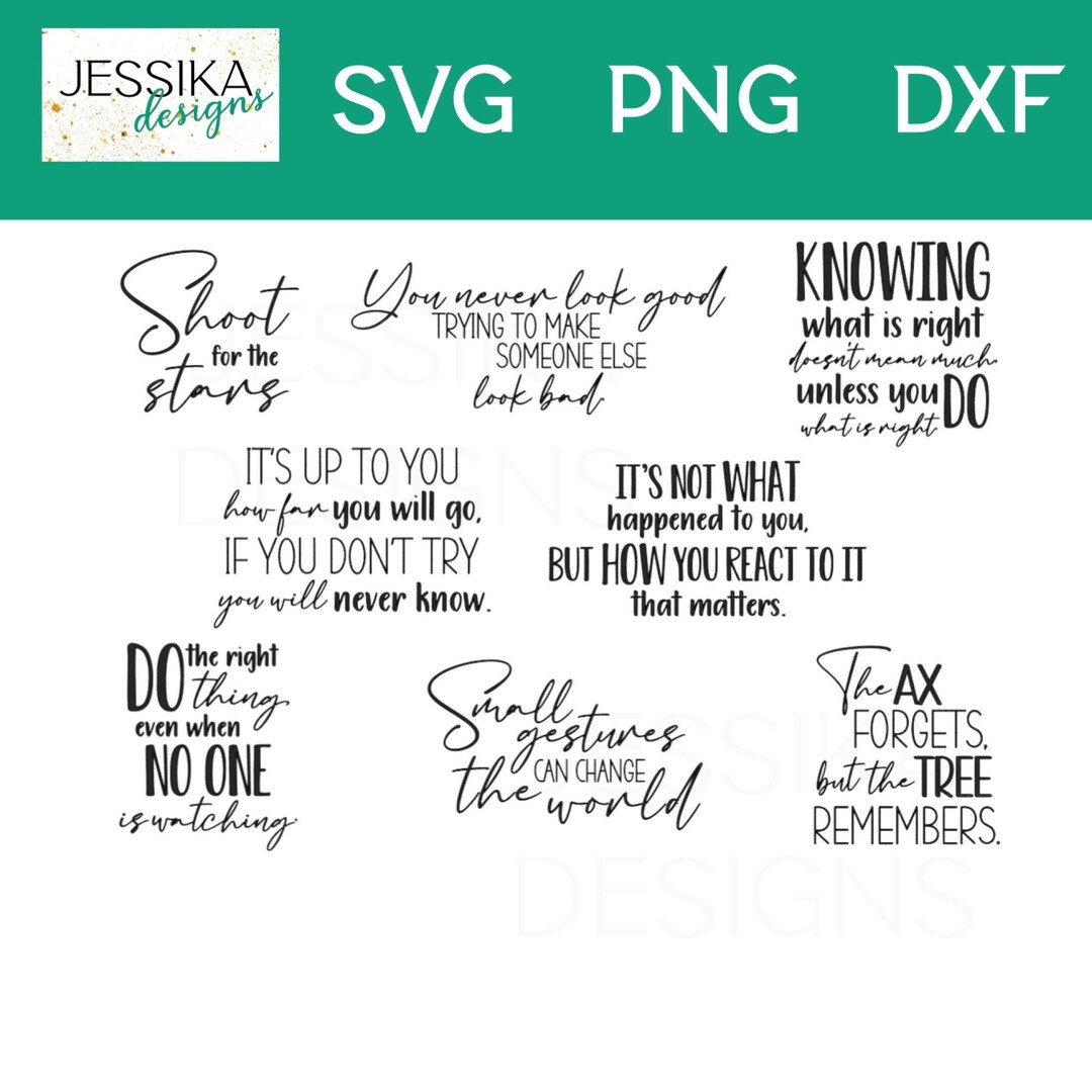 Inspirational Quotes Bundle Set SVG, PNG, DXF - Etsy