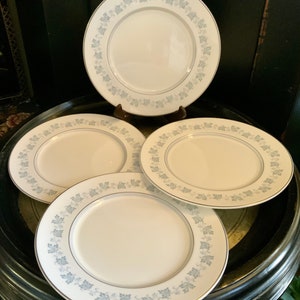 Very Hard to Find Set of Four Royal Doulton Lyric Dinner Plates ~ Fine Bone China ~ Made in England