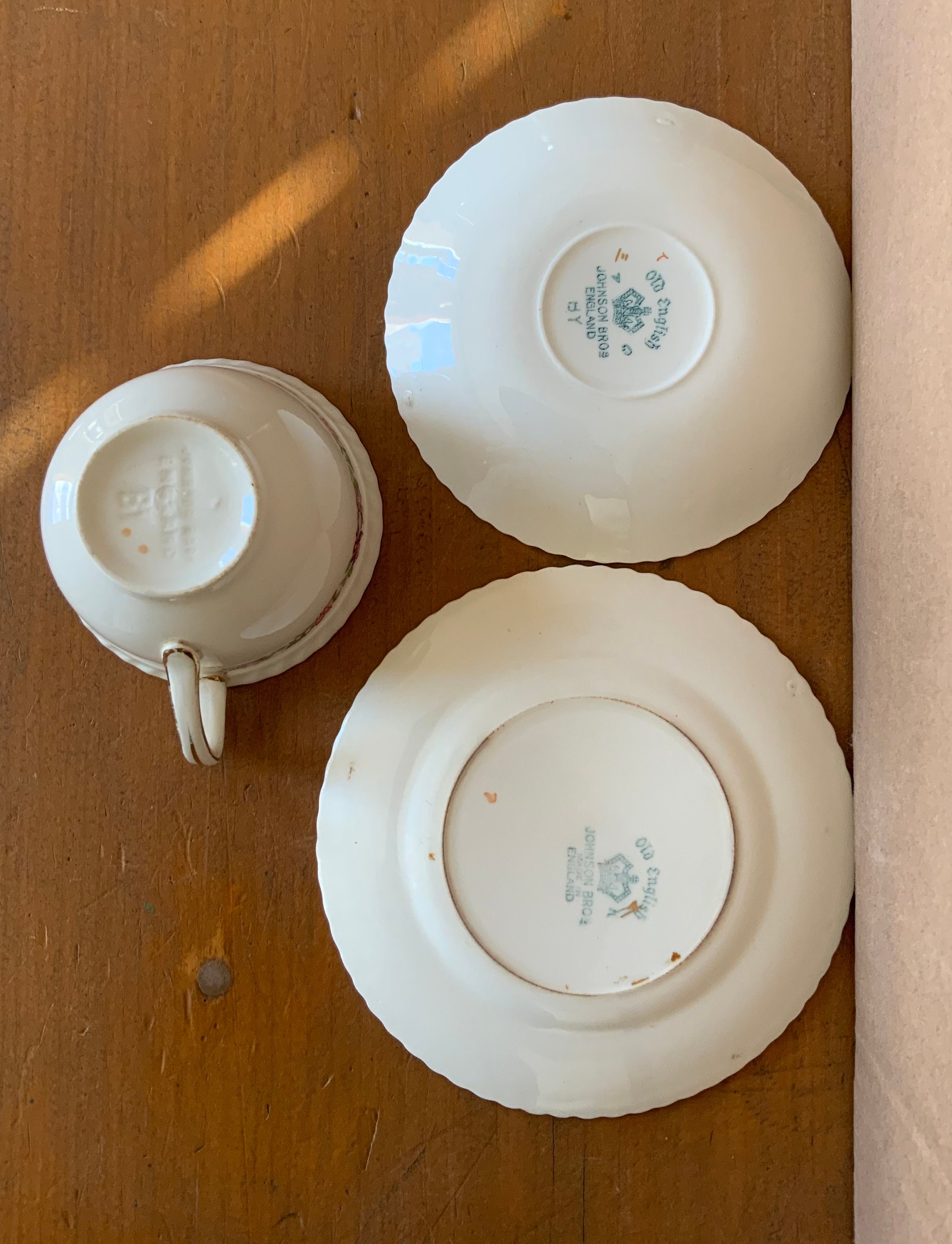 Vintage Johnson Bros old English Ironstone Tea Trio Etsy