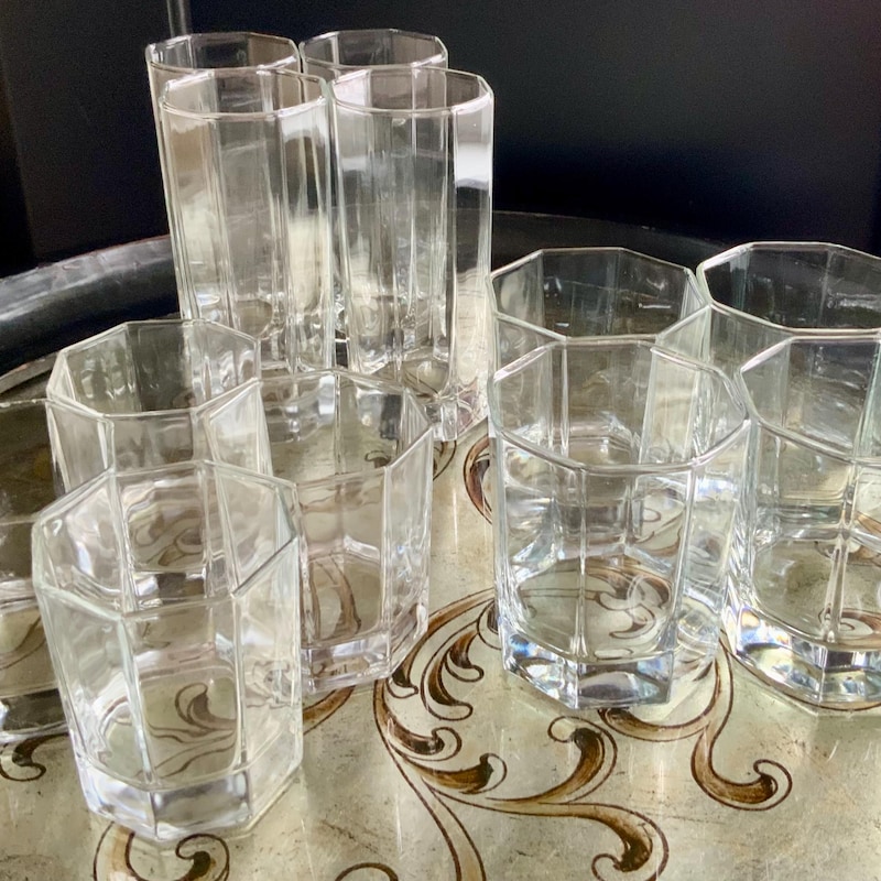 Octagon Glasses - Etsy