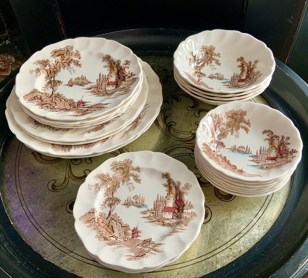 Johnson Bros the Old Mill Dinnerware dinner Plates luncheon Plates