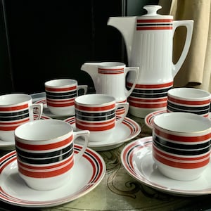 Fabulous Mid Century Modern Tientsin Porcelain Tea Set ~ Coffee Set ~ 15 Pieces