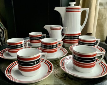 Fabulous Mid Century Modern Tientsin Porcelain Tea Set ~ Coffee Set ~ 15 Pieces