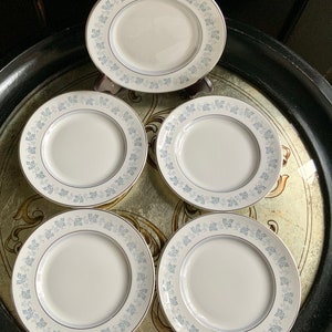 Very Hard to Find Set of Five Royal Doulton Lyric Bread Plates or Dessert Plates~ Fine Bone China ~ Made in England