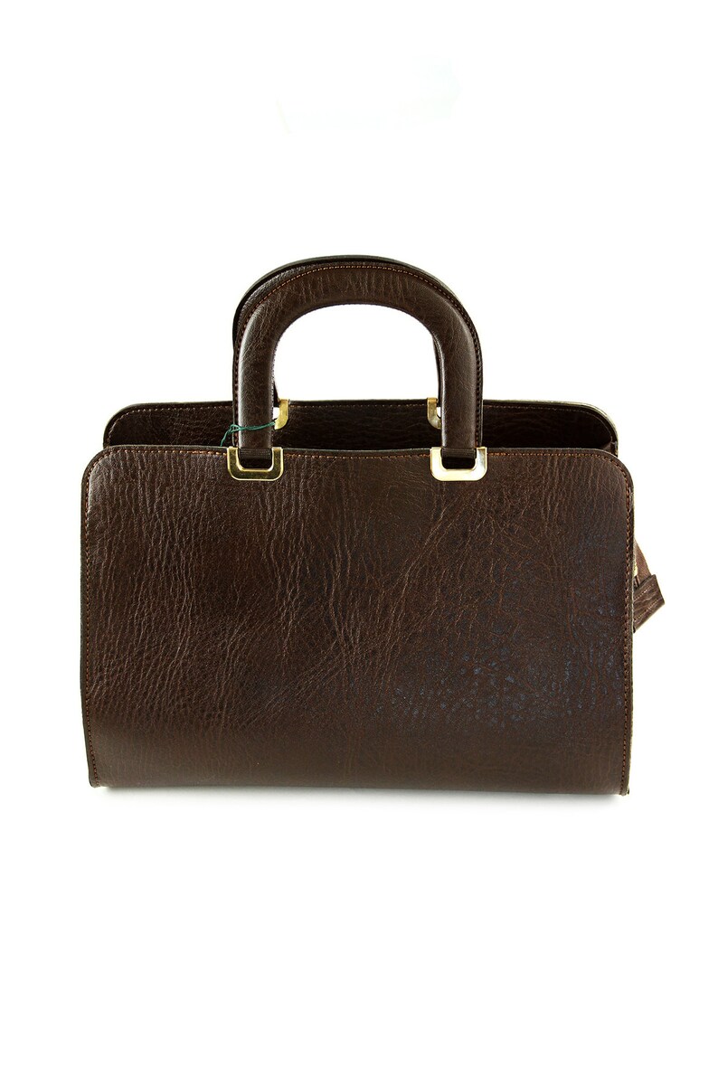 Sac À Cartes 60S 70S À Porter En Similicuir Marron 29x20 Vintage | UK