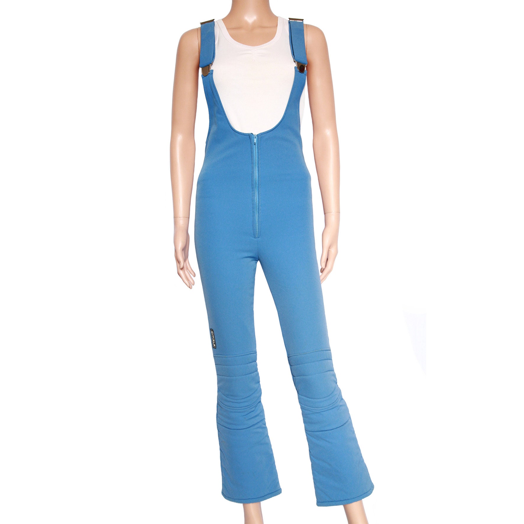 Cimalp Vintage 70s 80s Ski Overalls Retro Blue Nylon Bootcut Ski