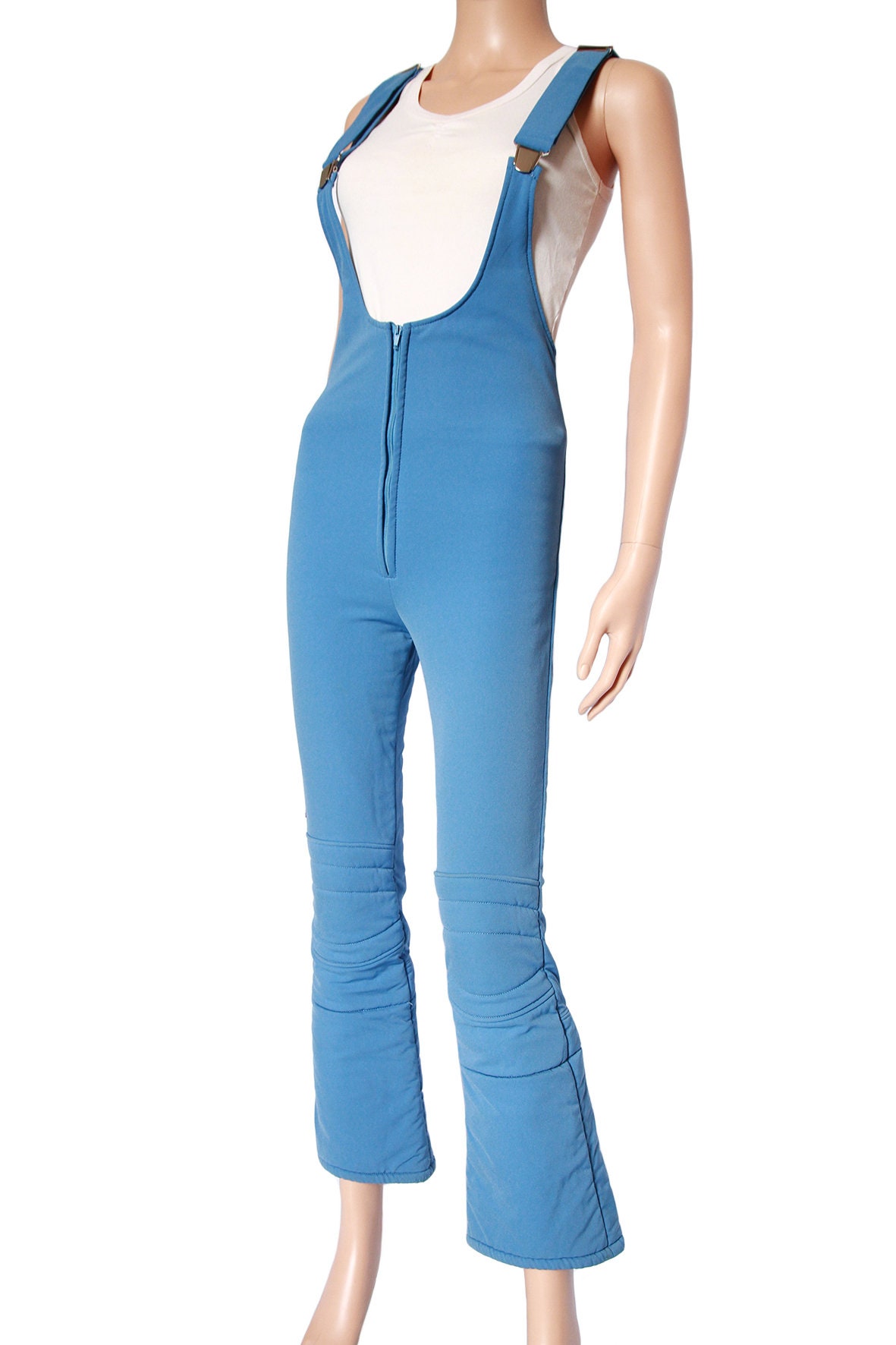 Cimalp Vintage 70s 80s Ski Overalls Retro Blue Nylon Bootcut Ski