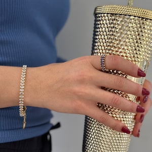 Lovely (Lavender)Baguette Adjustable Ring