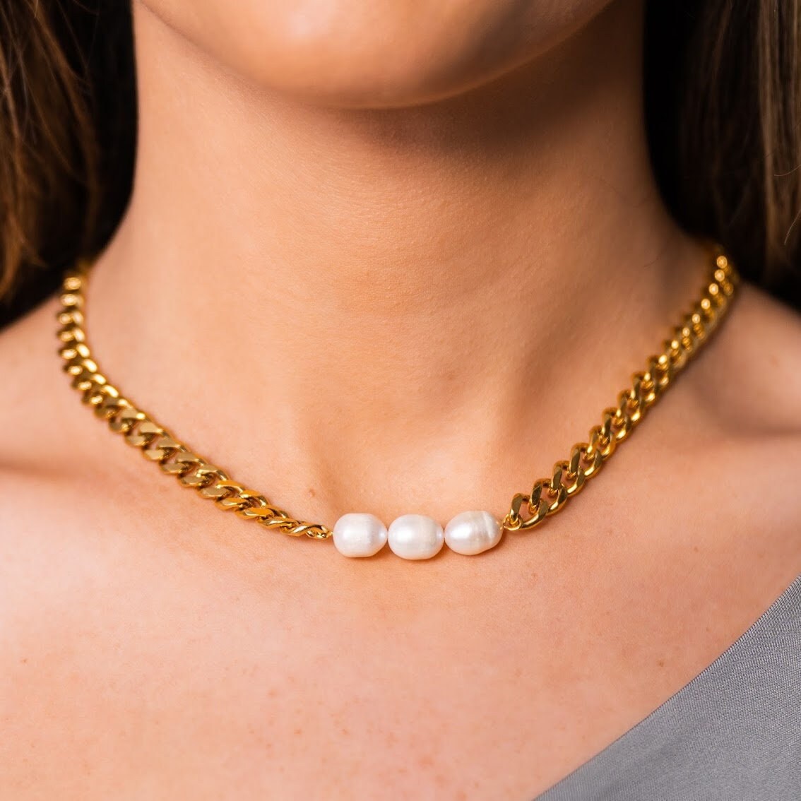 18K Gold Plated + Waterproof Bold Doll Choker