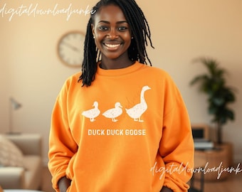 Duck Goose Distressed PNG SVG、Silly Goose Tシャツデザイン（デジタルダウンロード）