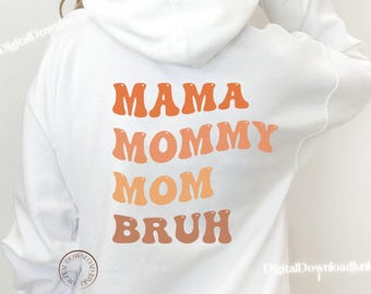 Mamá retro, mamá, hermano, PNG: Diseño de sublimación (descarga digital)