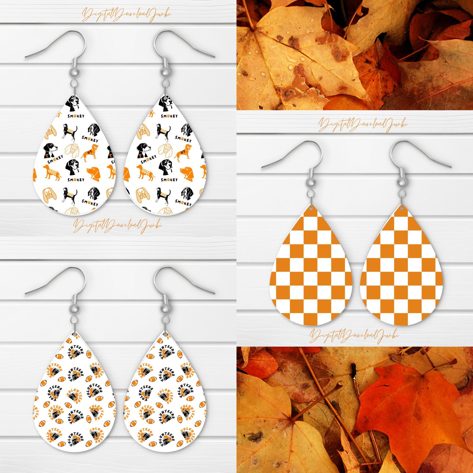 Tennessee Vols Sublimation Earring Bundle 3instant Download Earring
