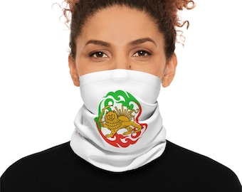 Lion and Sun, Shiro Khorshid, Neck Gaiter | Persian Heritage Face Cover