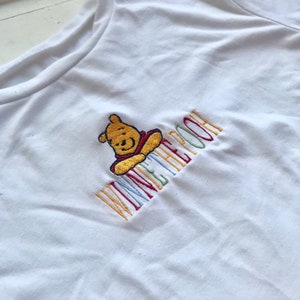 Winnie the Pooh Retro 90's Style Embroidered Shirt, Pooh Crop Top