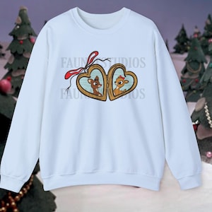 Rudolph and Clarice Heart Locket Christmas Crewneck, Classic Christmas Coquette Bow Sweatshirt, Red Nosed Reindeer