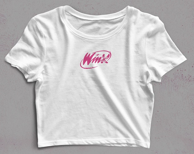 Y2K Winx Club Pink Logo Fairy Embroidered Crop Top and Baby - Etsy