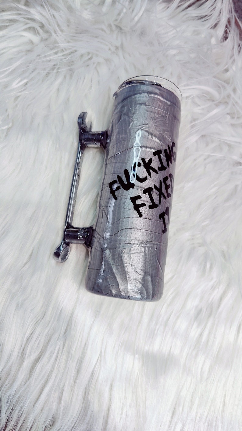Duck Tape Tumbler/ Wrench Handle/ Coffee Thermos/ Funny/ Fixed Etsy