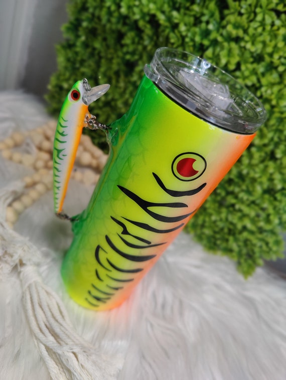 Fishing Lure Handle Tumbler for Dad/ Coffee Thermos/ Fly Fishing