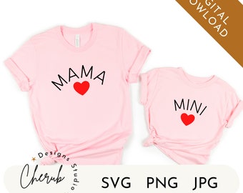 Mama und Mini SVG Set, Mama und Ich Dateien für Cricut, Muttertag SVG, PNG, Mama und Mini Digitaler Download