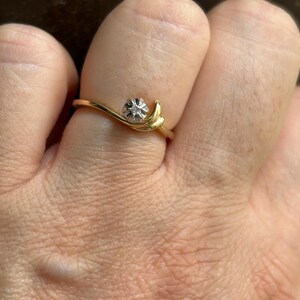 Vintage Engagement Ring Set 14 Carat Gold Featuring .03 Carat Diamond Size 6 1/4 image 6